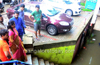 Water logging forces 13 shops to shut down at Falnir